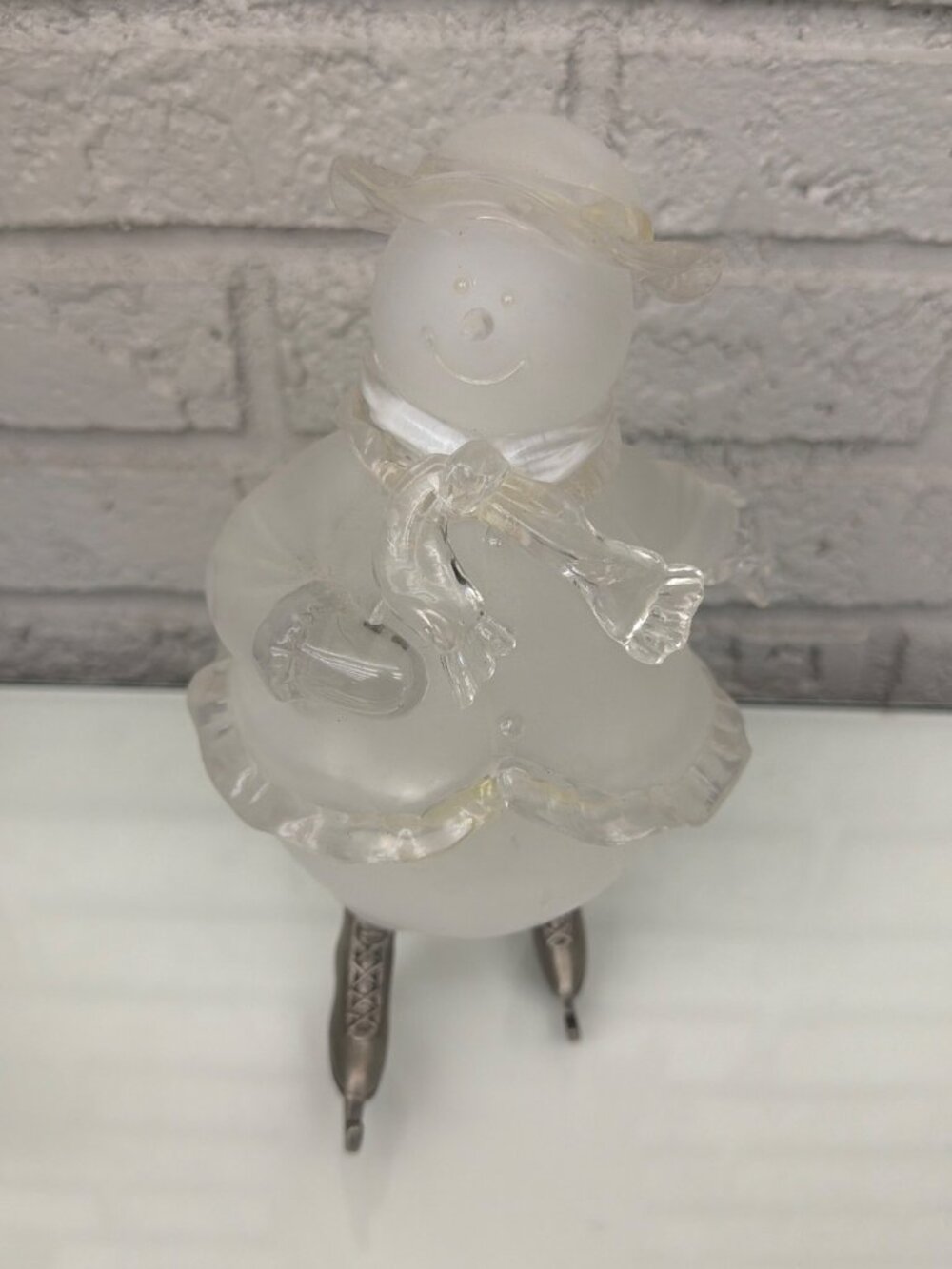 Midwest Frosted Ice-Skating Winter Snowman